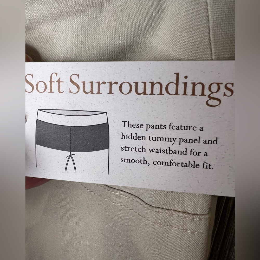 159. NWT Soft Surroundings Super Stretch Lattice Ankle Pants Salt Women’s S 6-8 - Picture 6 of 9